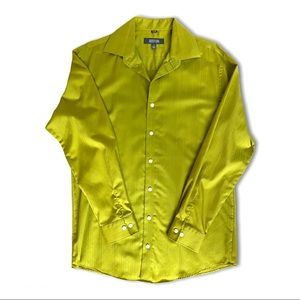 Kenneth Cole Reaction Chartreuse Striped Shirt